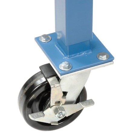 Global Industrial Phenolic Swivel Casters with Brakes Blue, 5 Dia 253947BL